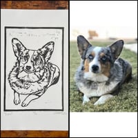 Image 1 of Custom Linocut Pet Portrait