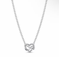 Silver Heart Infinity Necklace