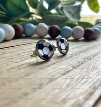 Image 2 of Soccer Cabochon Studs