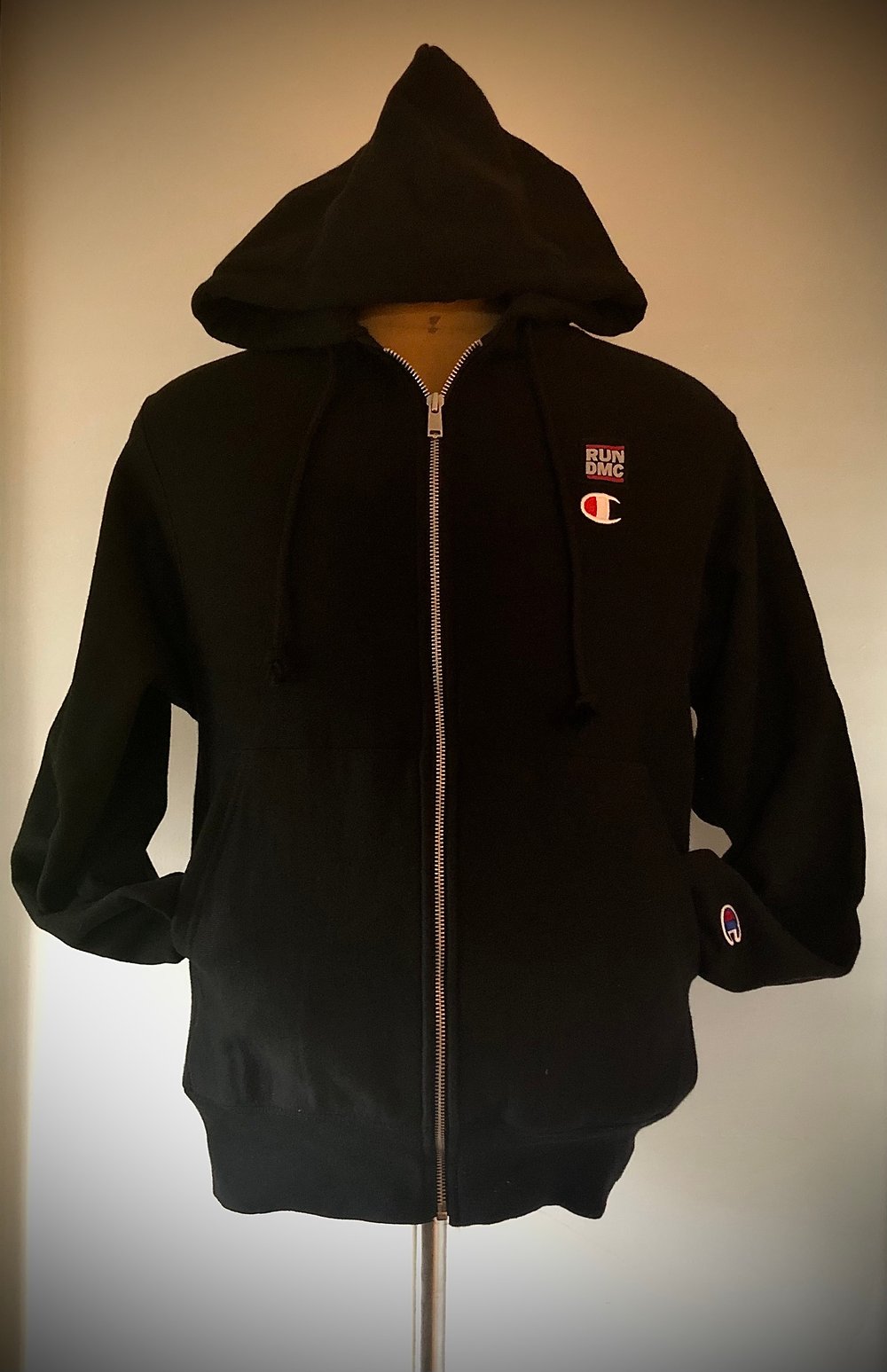 Upcycled “RUN DMC” Champion hoodie
