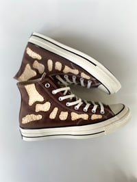 Image 1 of [ LAST PAIR ] BROWN CONVERSE CHUCK 70s HANDSEWN BONES CUSTOM BY KFM SIZE 7.5