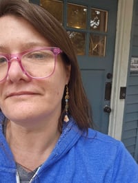 Image 2 of Knotted gemstone and brass earrings 05