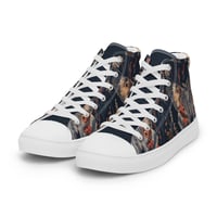 Image 11 of Grunge Goth Style Cottagecore Moth Men’s high top canvas shoes