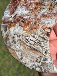 Image 3 of Mexican Lace Agate Crystal Moon Carving #2915