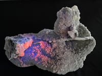 Image 15 of Large UV Calcite On Druzy Quartz Statement Piece #1924