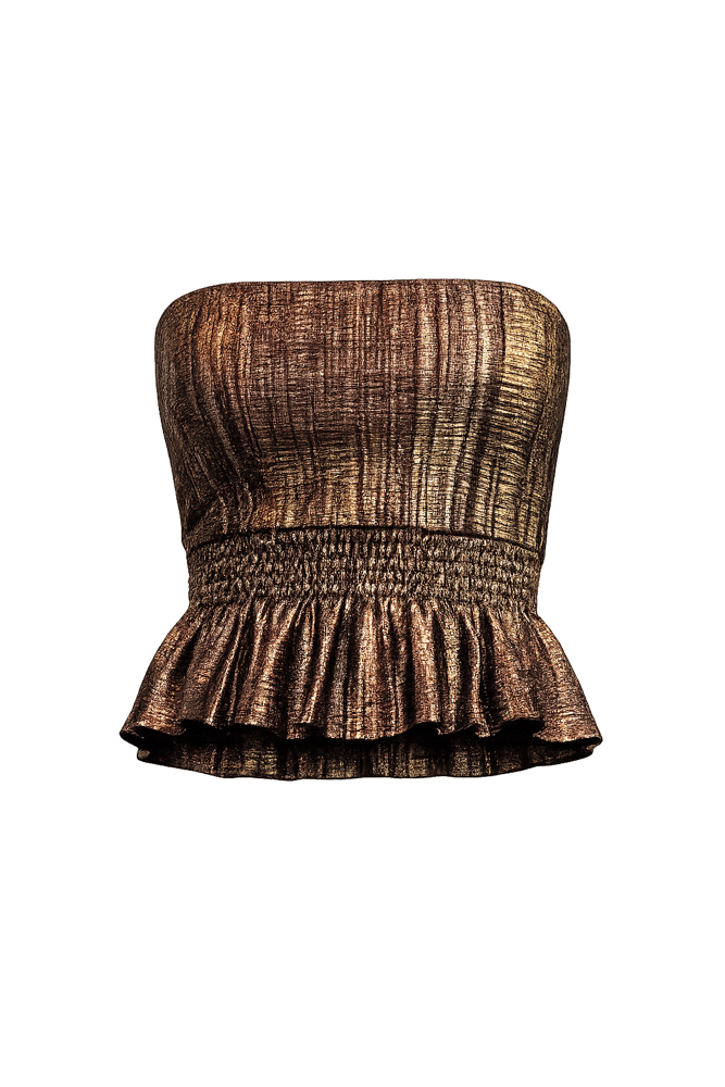 Image of Gia Shirred Ruffle Top