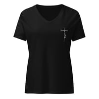 Image 2 of "Faith Cross" relaxed v-neck tee