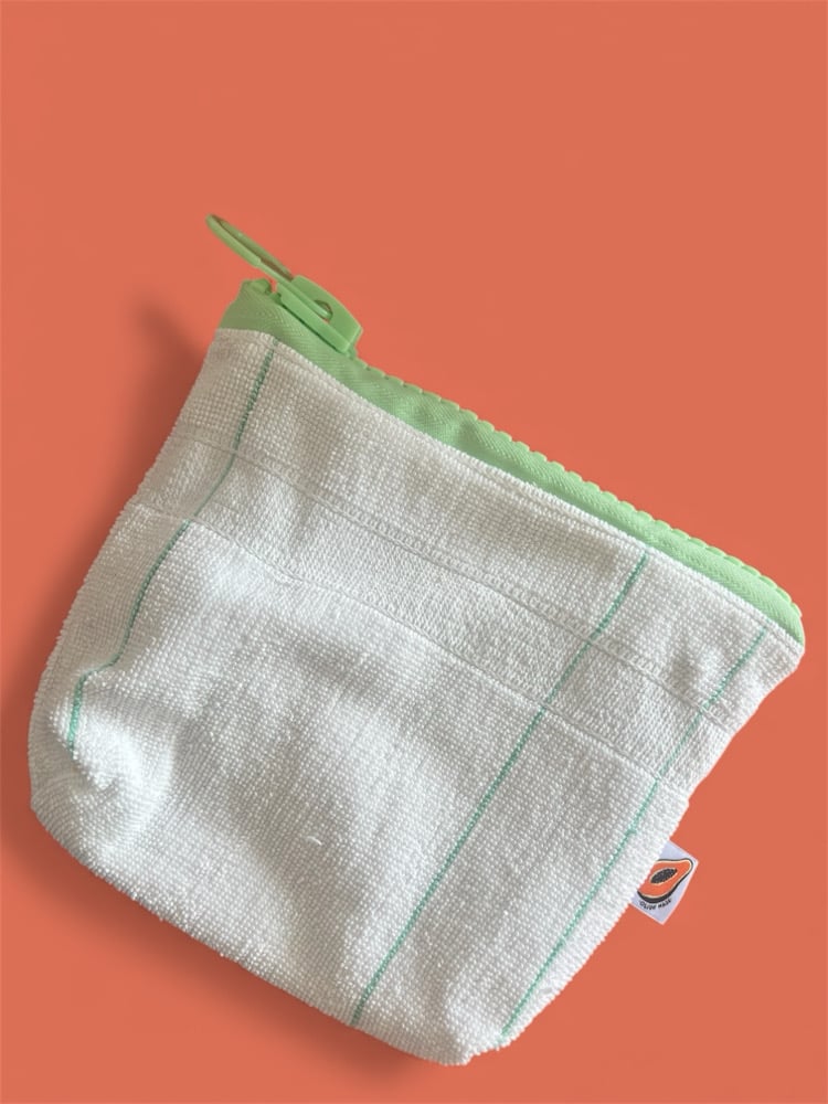 Image of Postcard pouch- Mint and White
