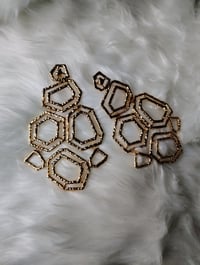 Image 3 of GEO DESIGNED GOLD EARRINGS