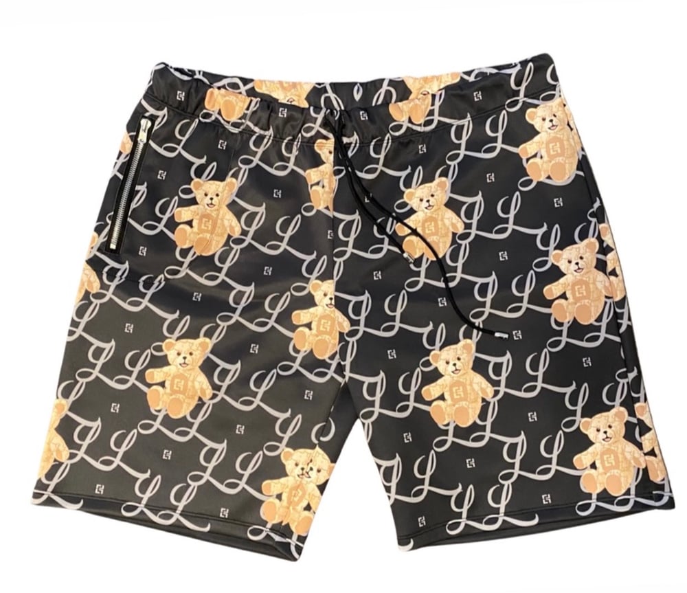 Image of IDC Bear Monogram shorts (black)