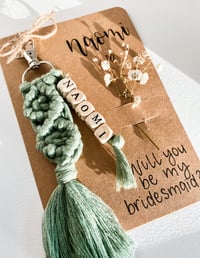 Image 4 of Macrame personalised keychain Birthday Bridal Party Friendship Mothers Day Teachers gift 