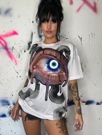 Image 3 of “NO EVIL” CUSTOM BLEACH PAINTED T-SHIRT SIZE LARGE