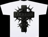 Image 2 of White Locked’n Cross Tee