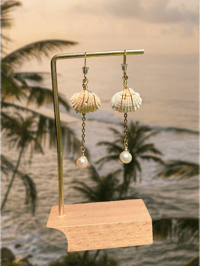 Image 3 of Shell & Pearl Dangles