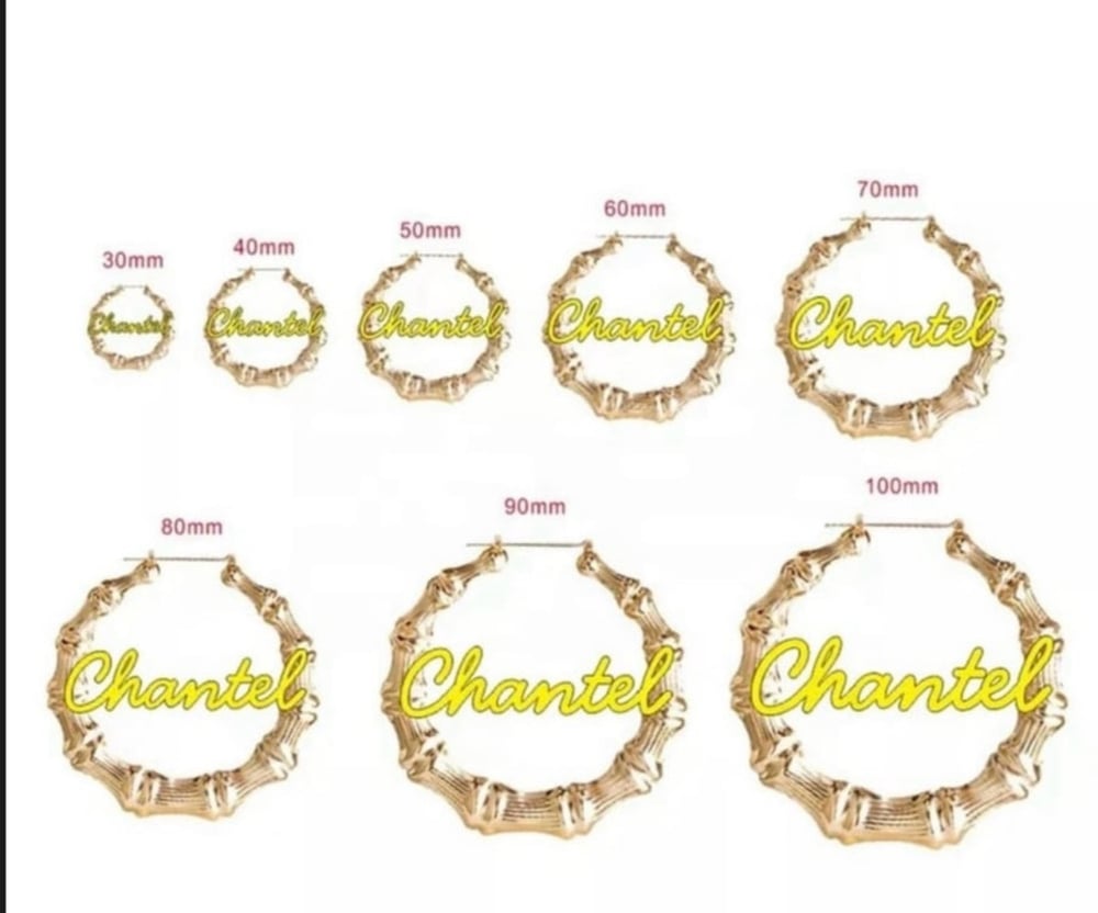 Image of Custom photo with custom name earrings