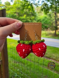 Image 5 of Strawberry Bucket Hat/ Strawberry Earring Set