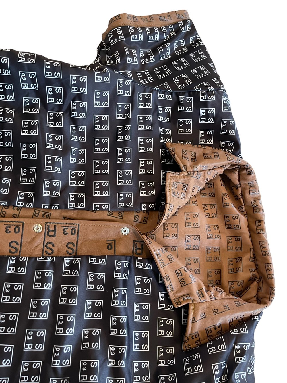 Monogram Leather Shirt - Cognac (reversible)