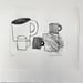 Image of Five Cups drypoint etching 