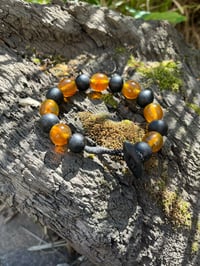 Image 4 of Bog oak and Baltic Amber bracelet 