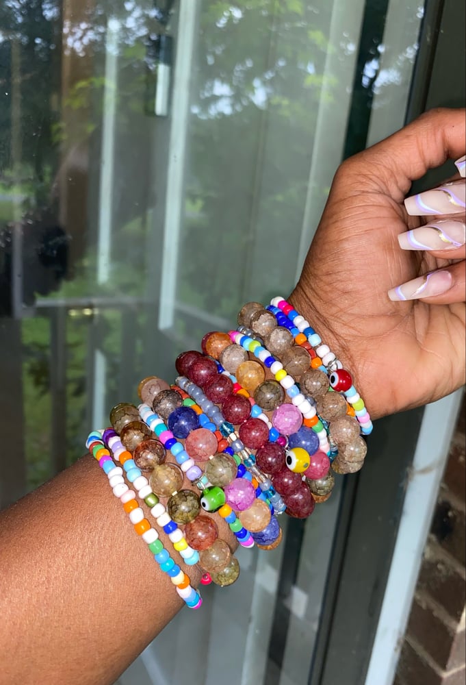 Image of Boho Bracelet Stretch Set Of 15 ๐