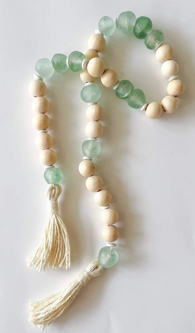 Image of Natural Wood + Green Seaglass