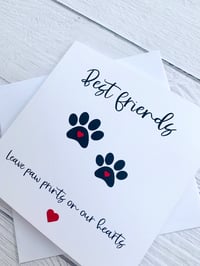 Image 3 of Best Friends Paw Print Pet Sympathy Card - Comforting Pet Loss Card 
