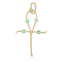 Image 1 of Green Aventurine Copper Ankh