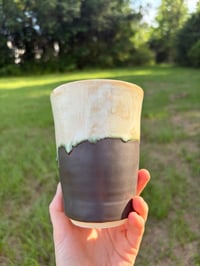 Image 4 of Cream and walnut cutter to go mug