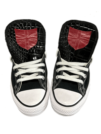 RED LEATHER SHIELD CROCODILE CHUCKS