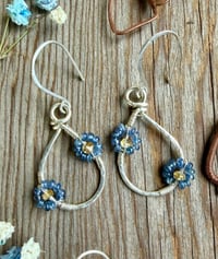 Image 1 of Small Spring Bouquet Earrings with Sapphire