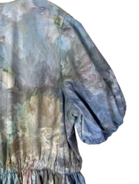 Image 13 of 2X/3X Plus 100% Cotton Eyelet Midi Dress in Muted Earth Tones Ice Dye
