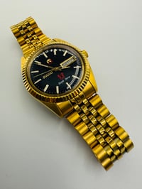 Image 5 of Rado Purple Horse Day Date Black Dial Gold Plated Automatic Men’s Watch