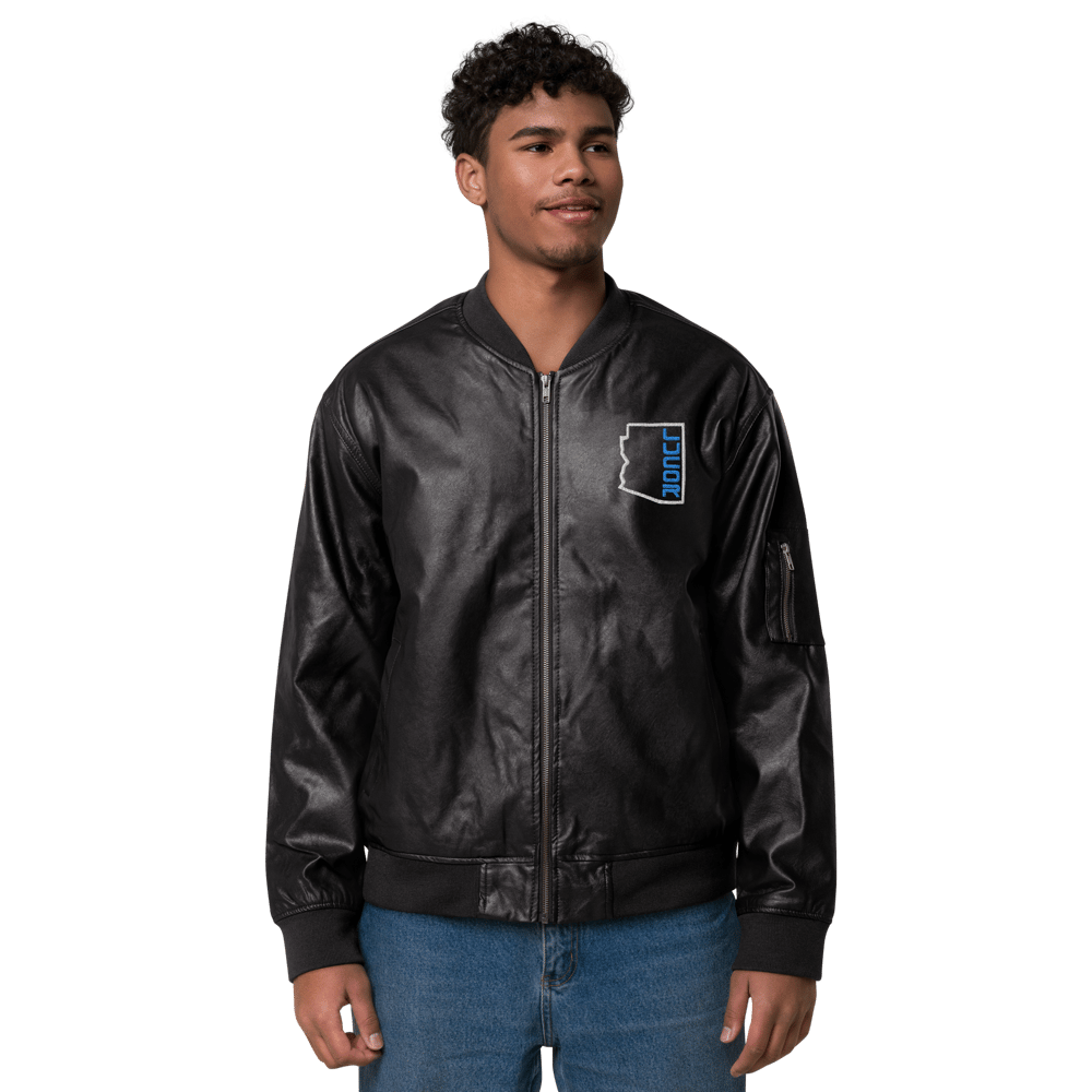 Image of Lucor Leather Bomber Jacket