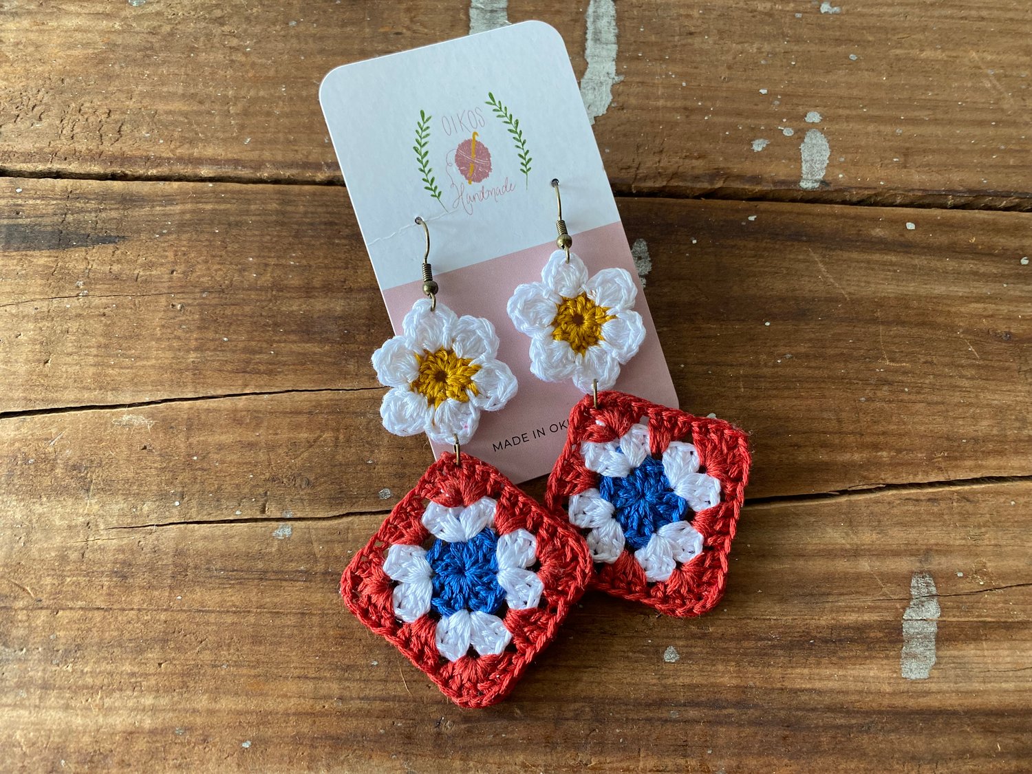 Image of Daisy Granny Square Earrings