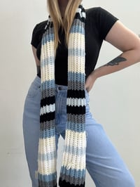 Image 1 of Vintage blue white scarf 