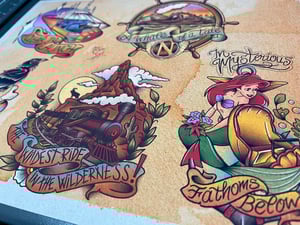 Image of Disney Inspired Traditional Tattoo Flash Sheet: D17 11x14