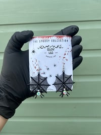 Image 2 of Black Web Earrings