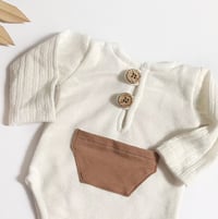 Image 2 of Baby photo session boy romper Adrien | 0-3 months | off white