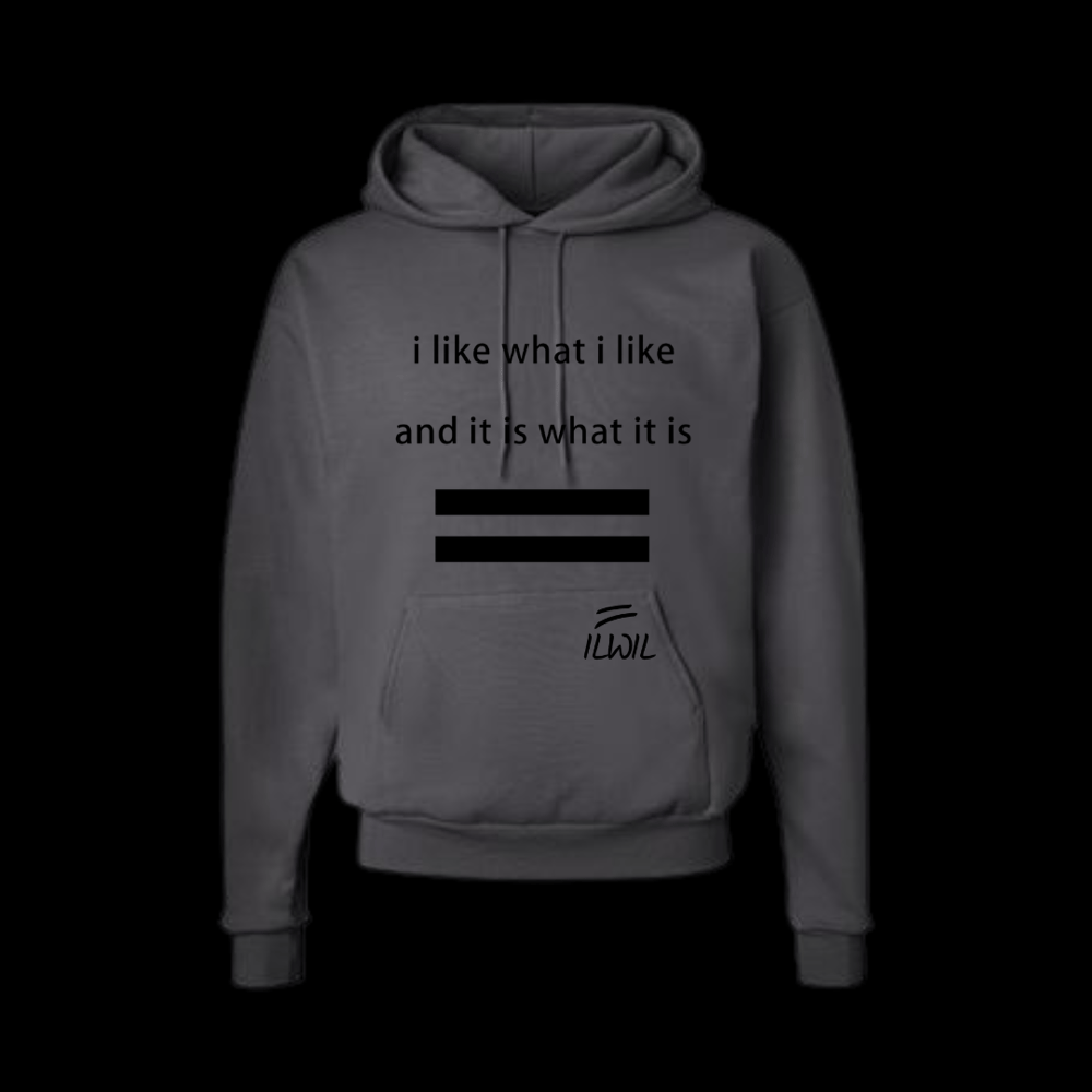 Image of I LIKE WHAT I LIKE HOODIE  GRY/BLK