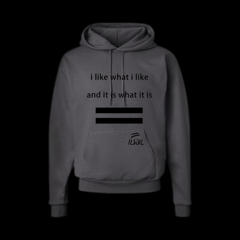 Image of I LIKE WHAT I LIKE HOODIE  GRY/BLK