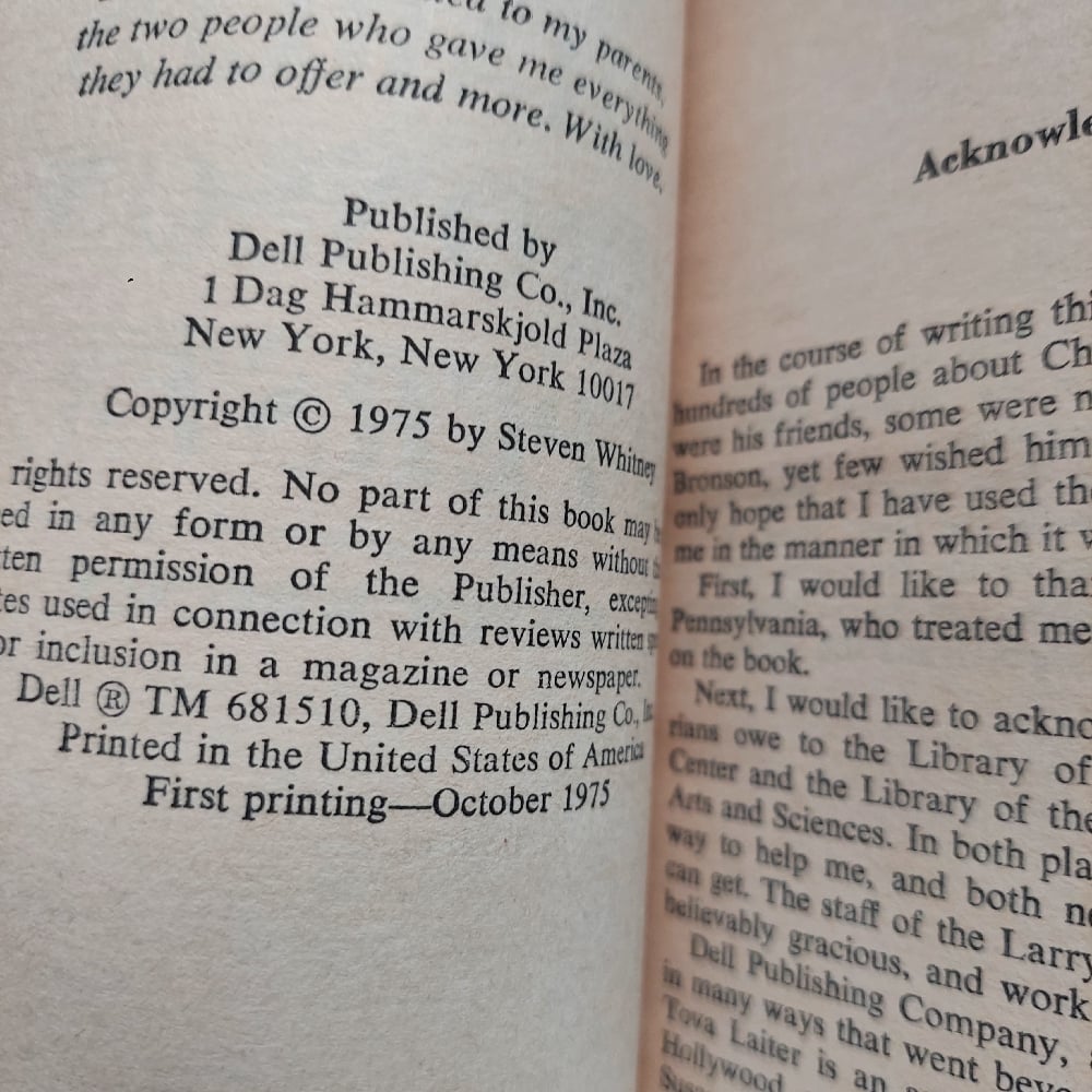 Charles Bronson Superstar, by Steven Whitney