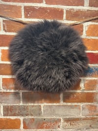 Image 4 of Sheepskin DARK BROWN Wool Leather Shearling Pieces in Roundish Natural Shapes