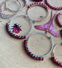 Image 3 of Garnet Wire Weaved Hoops