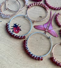 Image 3 of Garnet Wire Weaved Hoops