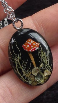 Image 1 of Mushroom fly agaric oval steel pendant 