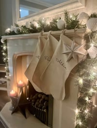 Image 6 of Personalised linen look stocking