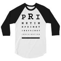 Vision test 3/4 sleeve raglan shirt/Baseball raglan manches 3/4 test de vision 