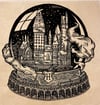 Hogwarts Snow Globe Block Print