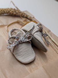 Image 1 of Liberty Posy Double Gauze cotton baby booties 