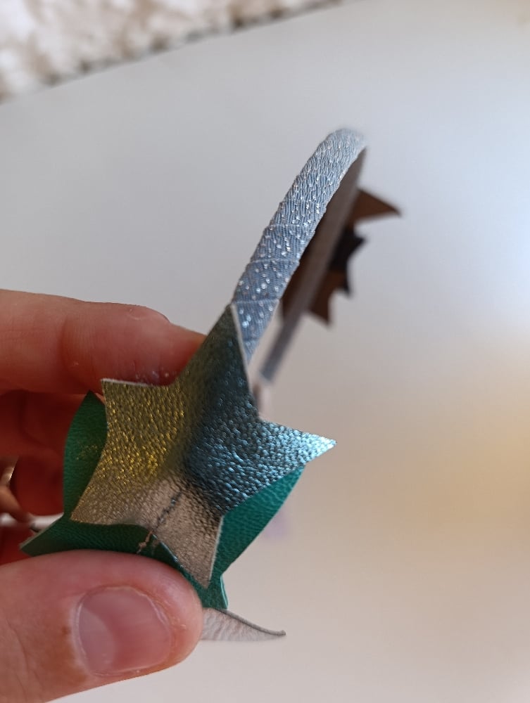 Image of Cerchietto stelle imperfette ambo lati argento/turchese